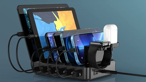 Ockered charging station for multiple devices