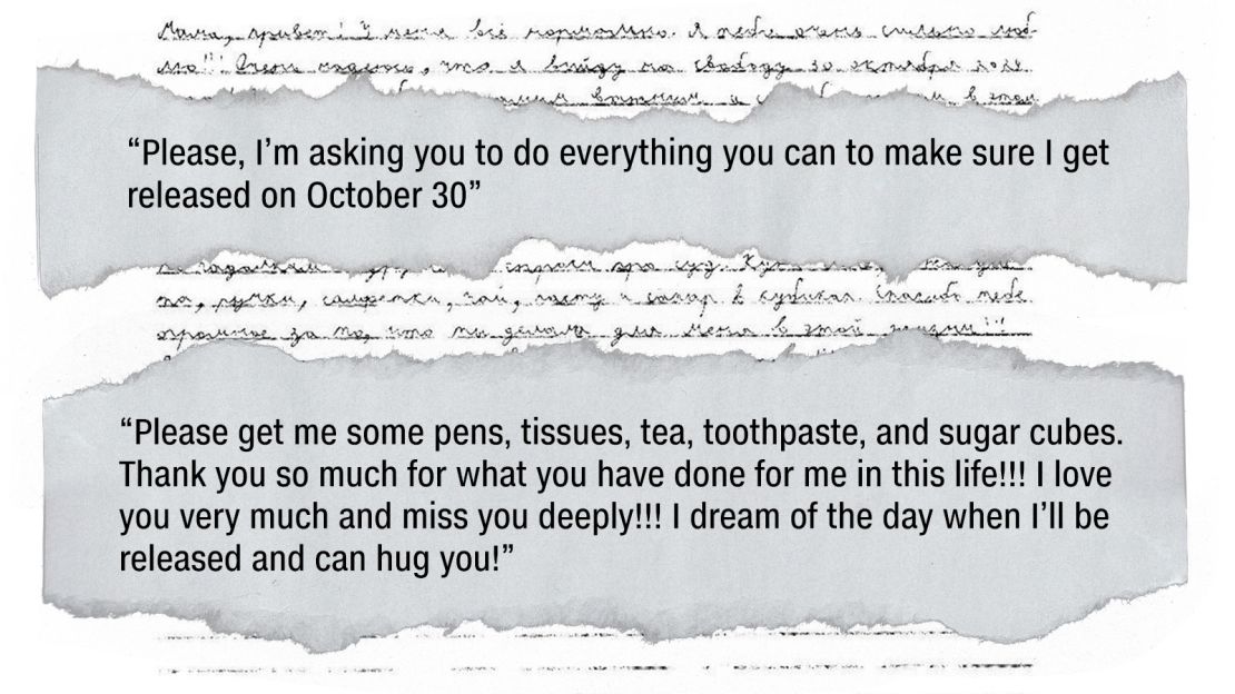 Excerpt from a letter written by Arseny Turbin to his mother and shared with CNN.