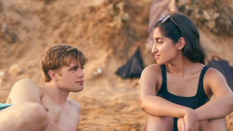 Ambika Mod (right) plays Emma Morley, alongside Leo Woodall (left) as Dexter Mayhew, in new Netflix series "One Day".