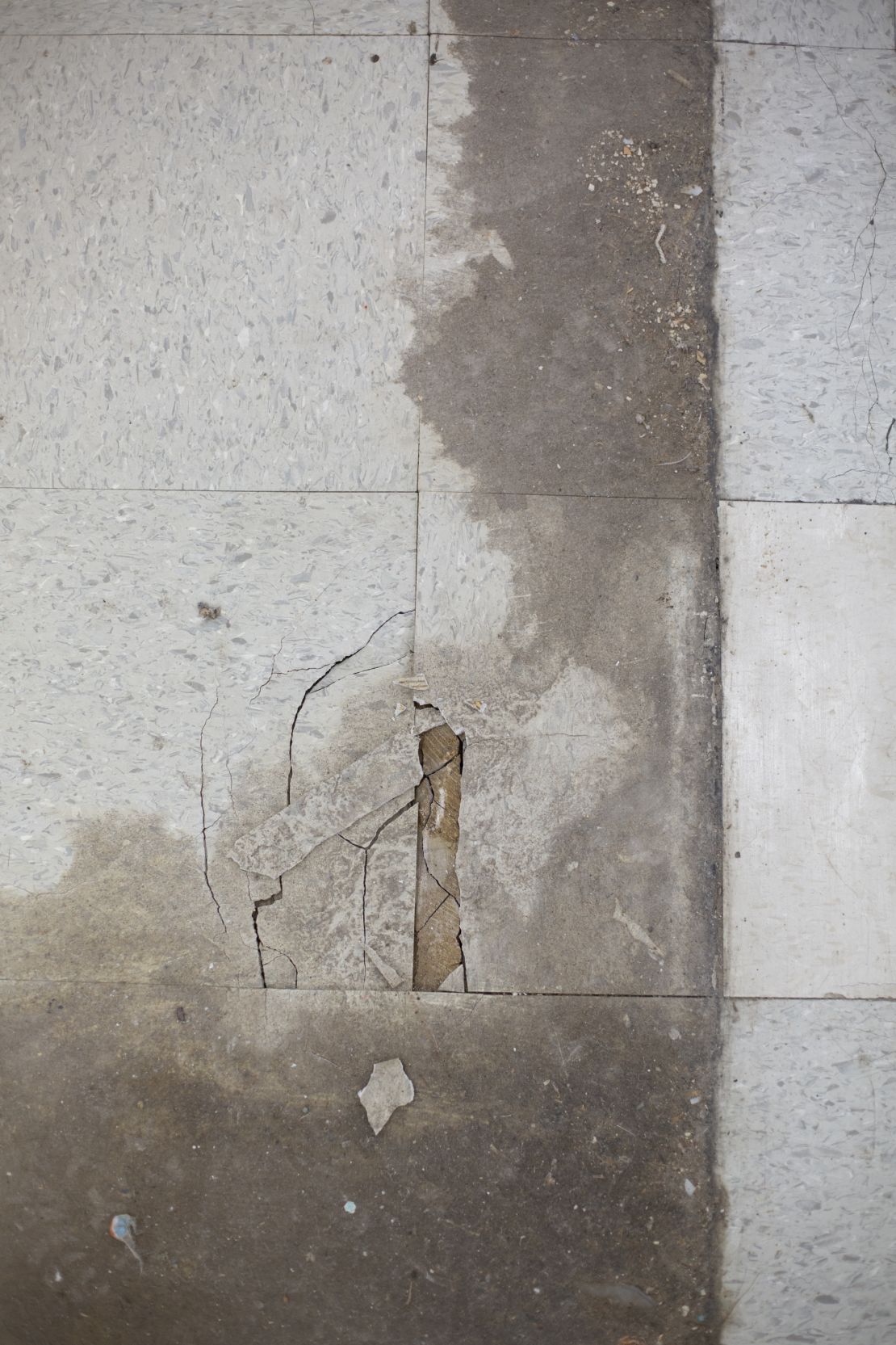 A section of floor shows the wear and tear in the Kmart in Bridgehampton, New York.