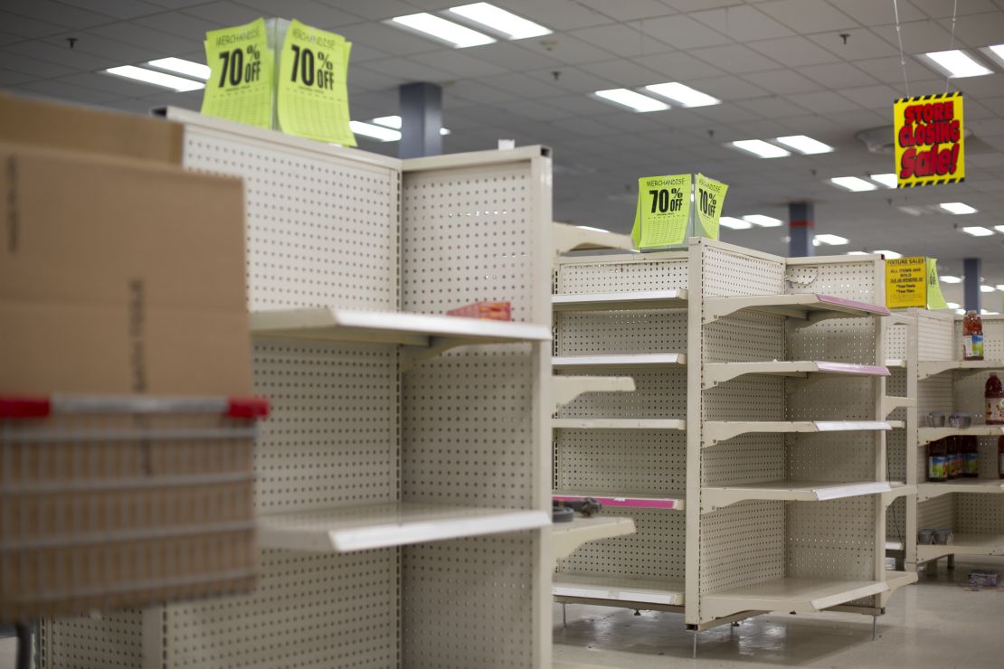 Empty shelves are seen at the last mainland US Kmart.