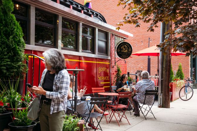 <strong>Strong women, strong coffee:</strong> Familiars Coffee and Tea is one of many distinctive cafes in downtown Northampton, where Independent retailers rule and provide ample stops for an afternoon of shopping.