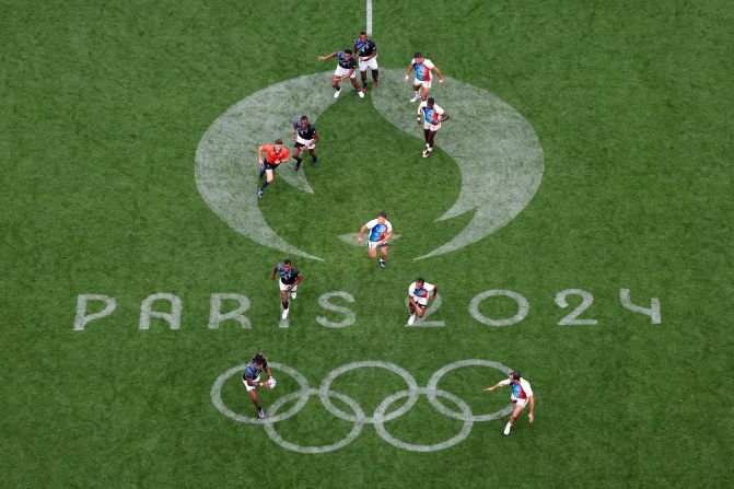 Fiji's Selestino Ravutaumada carries the ball during the rugby sevens final against France on July 27. France won the match for <a >its first gold medal of these Games</a>.