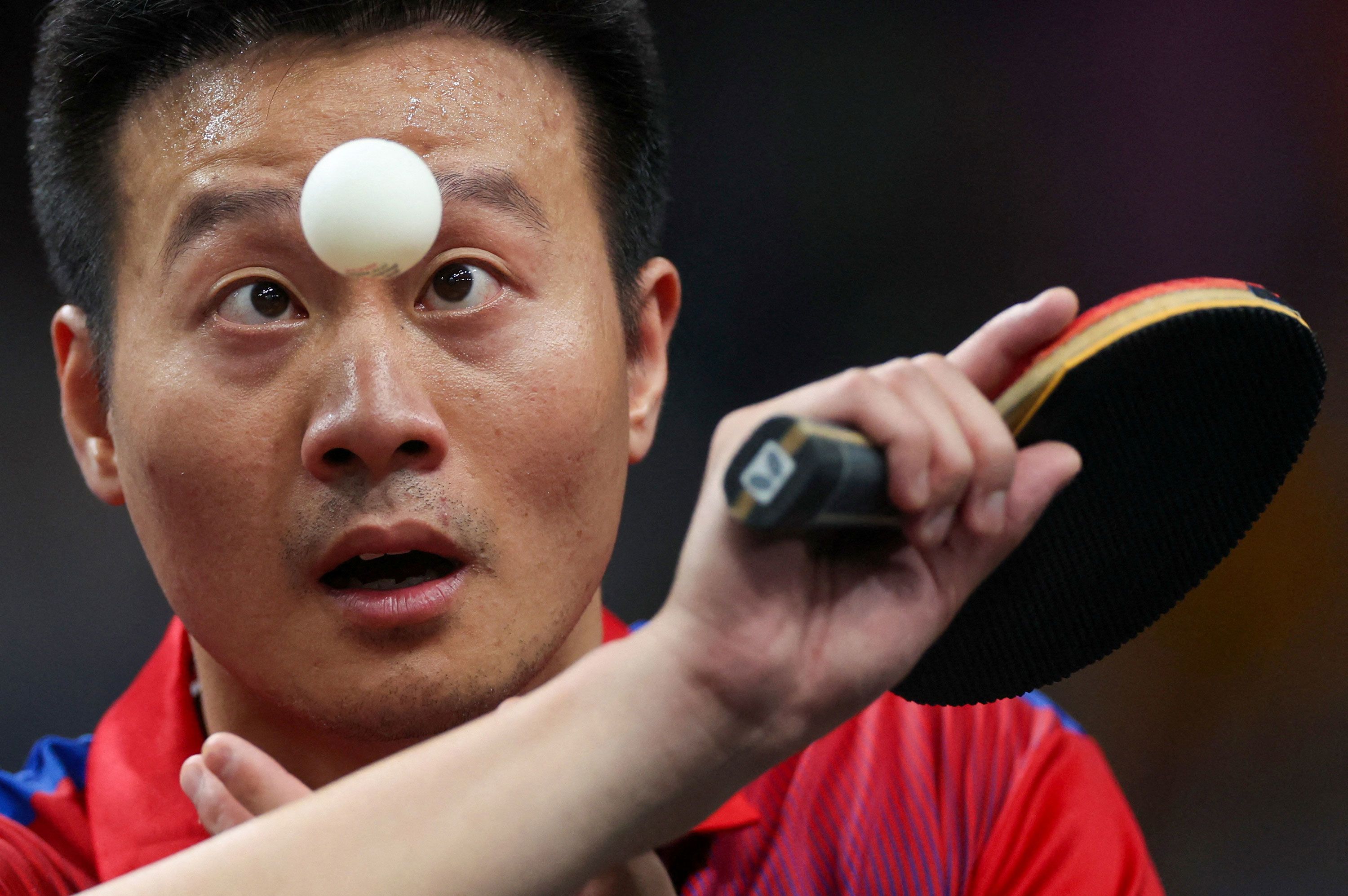 Slovakia's Yang Wang competes in table tennis on July 28.