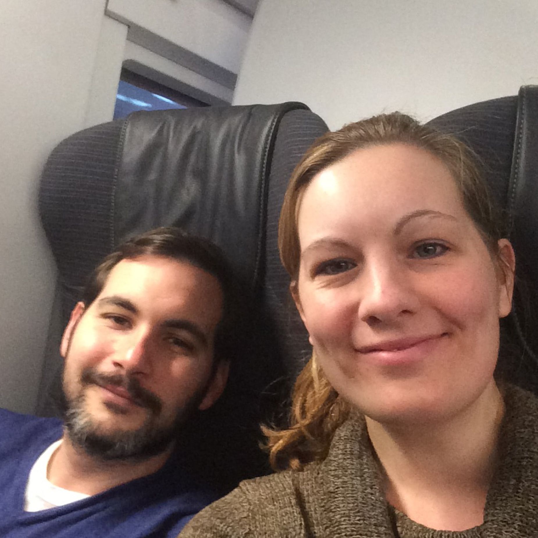 Saphia and Sylvain on the Eurostar together.