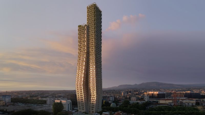 Ballet-inspired double skyscraper design tricks the eye