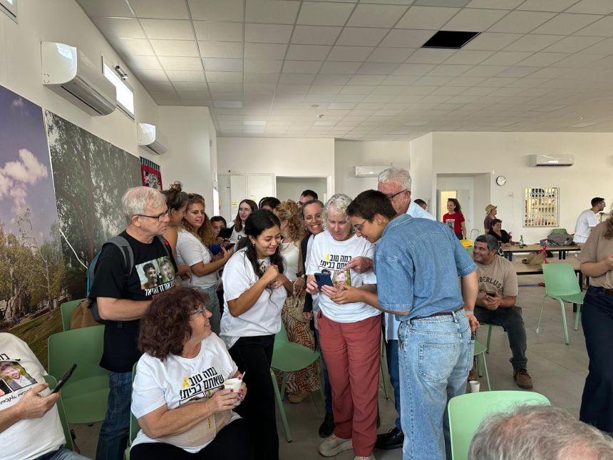 Residents of Kibbutz Nir Oz awaiting the return of hostages