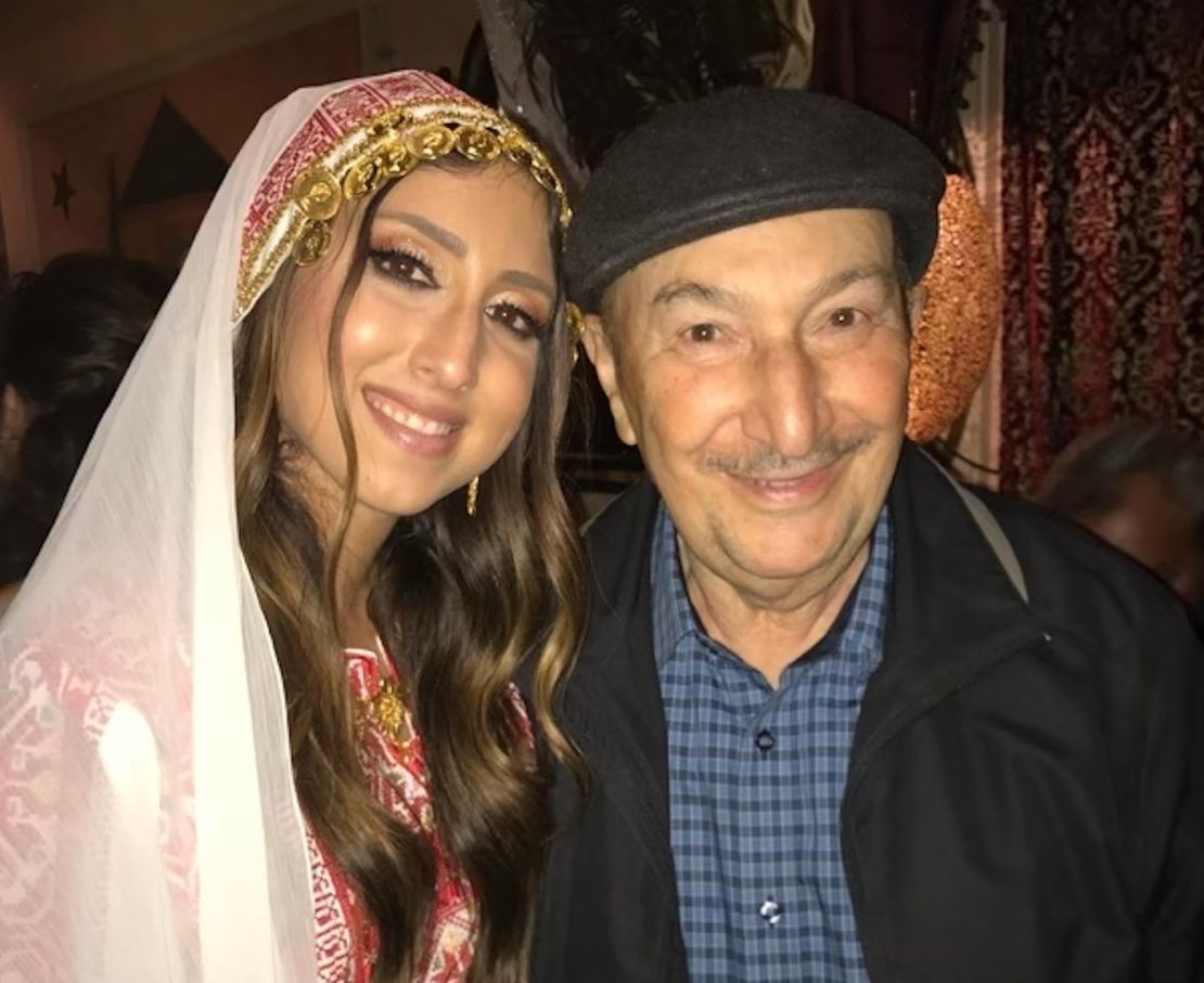 Mohammad Zarqa and his granddaughter Jenan Matari at her wedding henna in 2017.