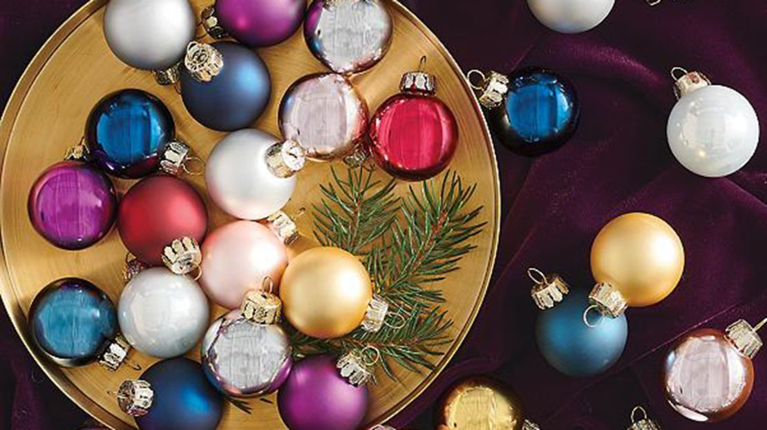 Grandin Road Midnight Jewel Mini Ornaments, Set of 32