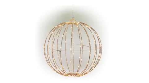 Alpine Corporation Foldable Metal Sphere Decoration With LED Light 