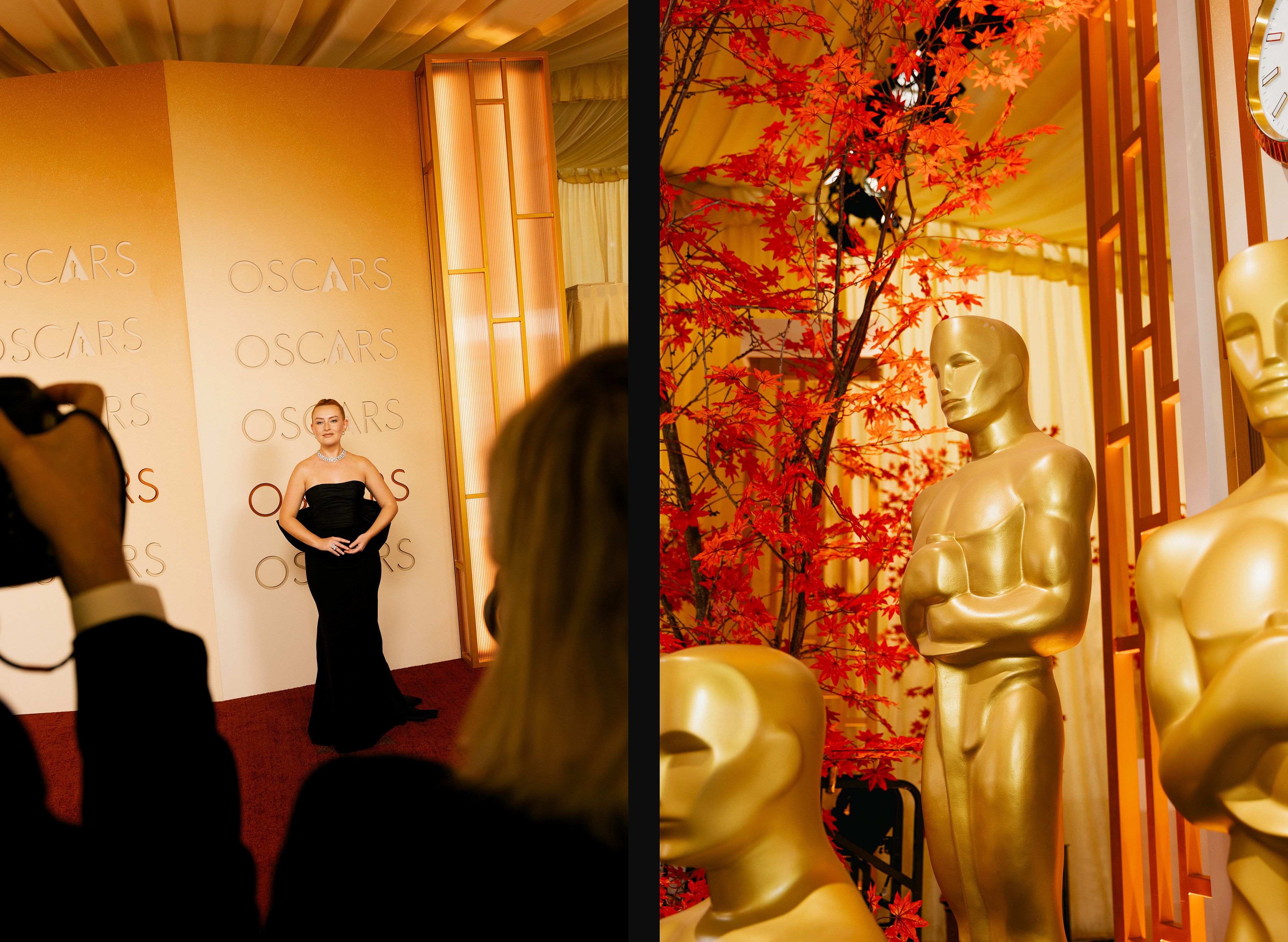 Amelia Dimoldenberg, in vintage Ralph Lauren, returns as red carpet correspondent for the third consecutive year.