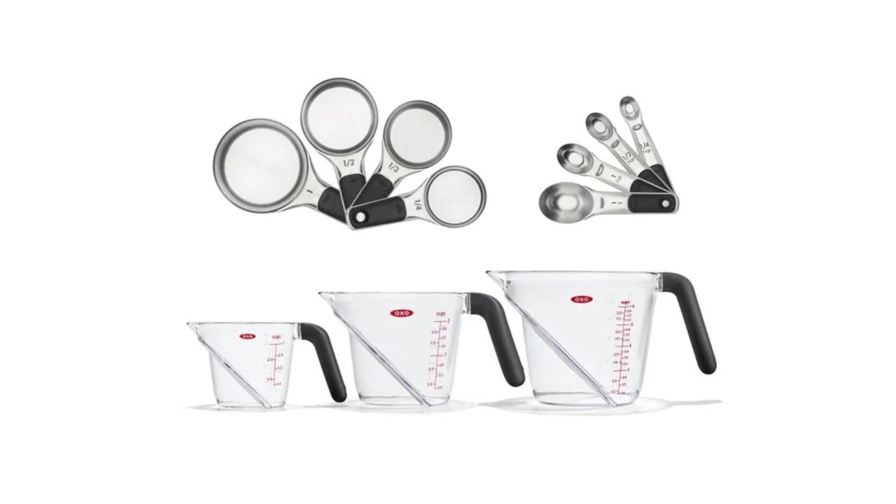 Oxo Measuring Cup, Stainless Steel Measuring Cups and Spoons Set.