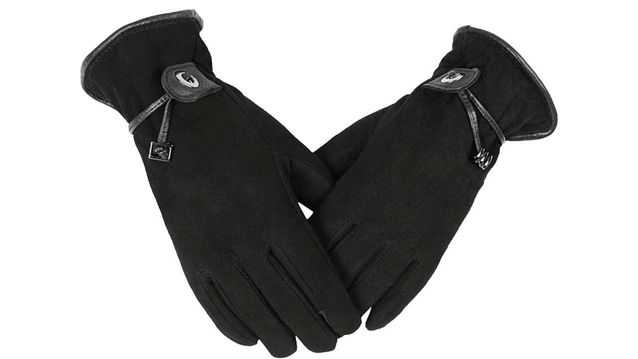 Ozero Women’s Leather Winter Gloves in black