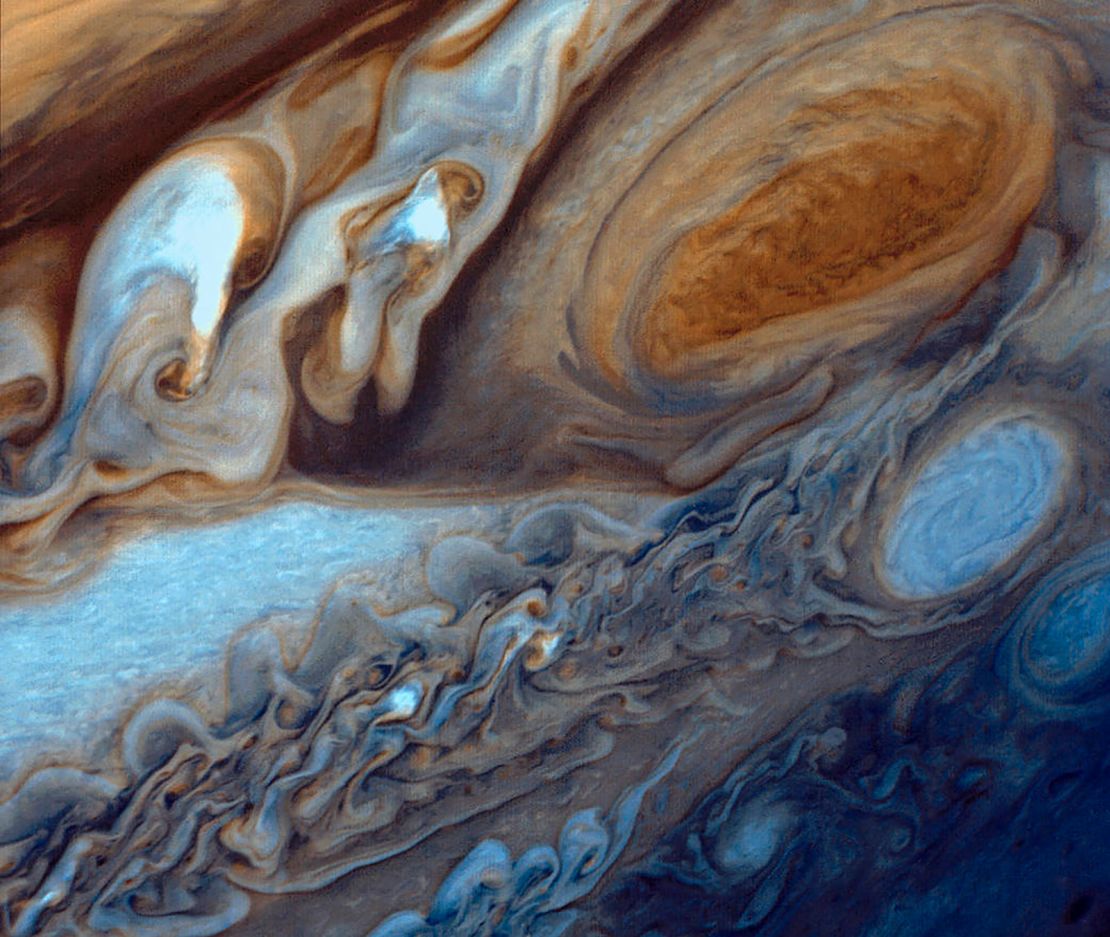 This image of Jupiter's Great Red Spot taken by NASA's Voyager 1 in 1979 also shows turbulent flow, according to the study.