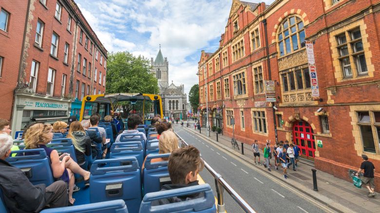 Bus city tour for tourists, Dublin, Ireland