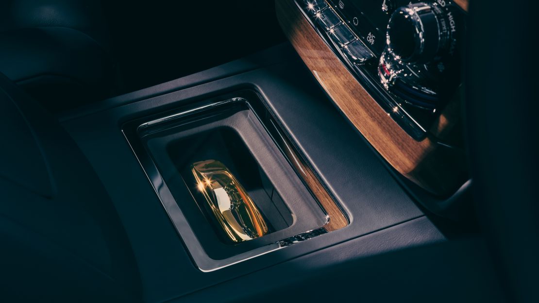 The Rolls-Royce Phantom Goldfinger, featuring a vault and a solid 18-karat gold bar in the central console.