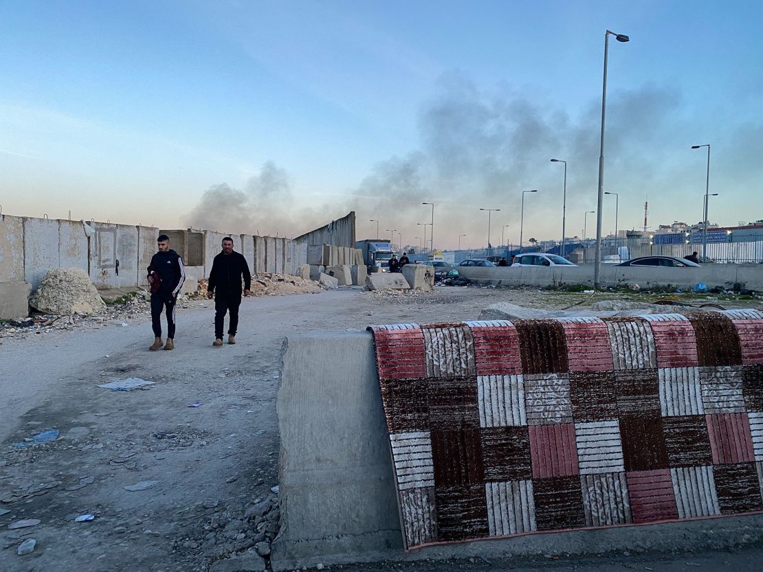 The Israeli checkpoint on the way from Ramallah to Jerusalem is often clogged with traffic.