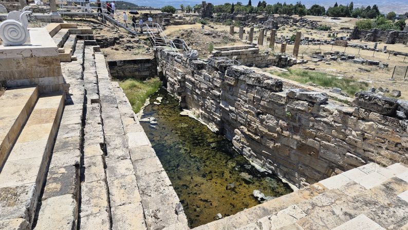 <strong>Gateway to Hell: </strong>The ancient city of Hierapolis had a Plutonium, or entrance to the underworld, where priests would amaze onlookers by presiding over the sudden deaths of sacrificial beasts, felled by noxious fumes from below.