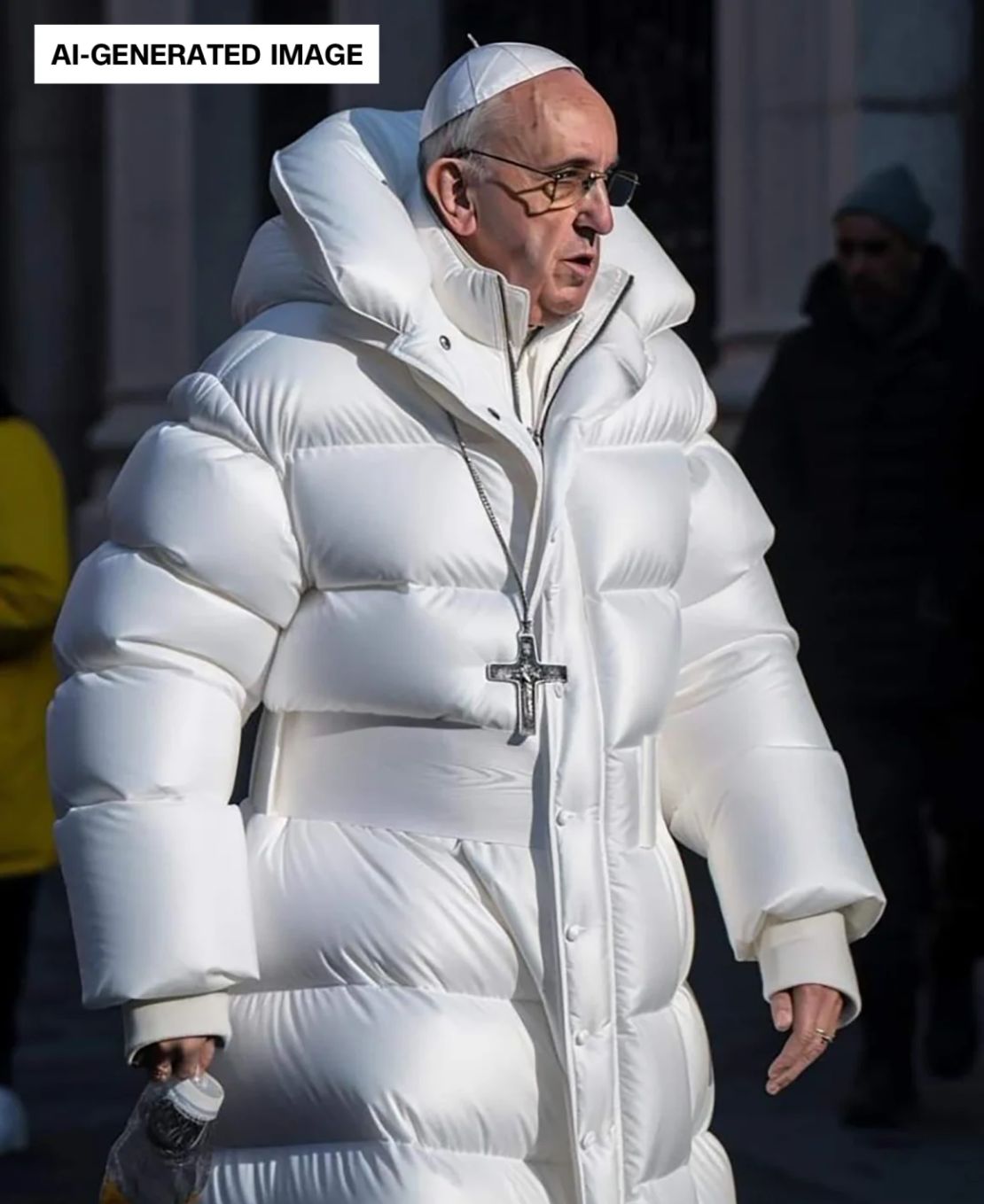 Una imagen generada con IA del papa Francisco con un abrigo blanco se hizo viral en 2023.