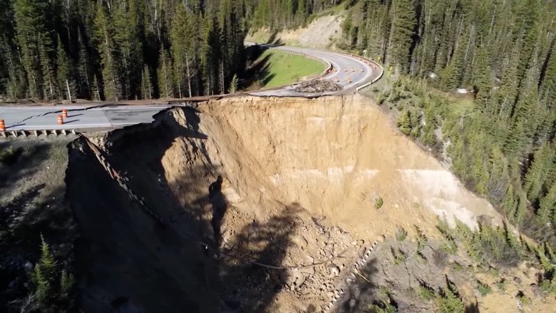 Video: Stunning Drone Footage Shows Extent Of Teton Pass Landslide | CNN