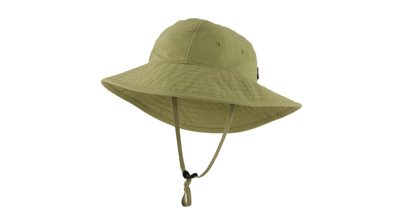 A photo of a green Patagonia Kids' Trim Brim Bucket Hat