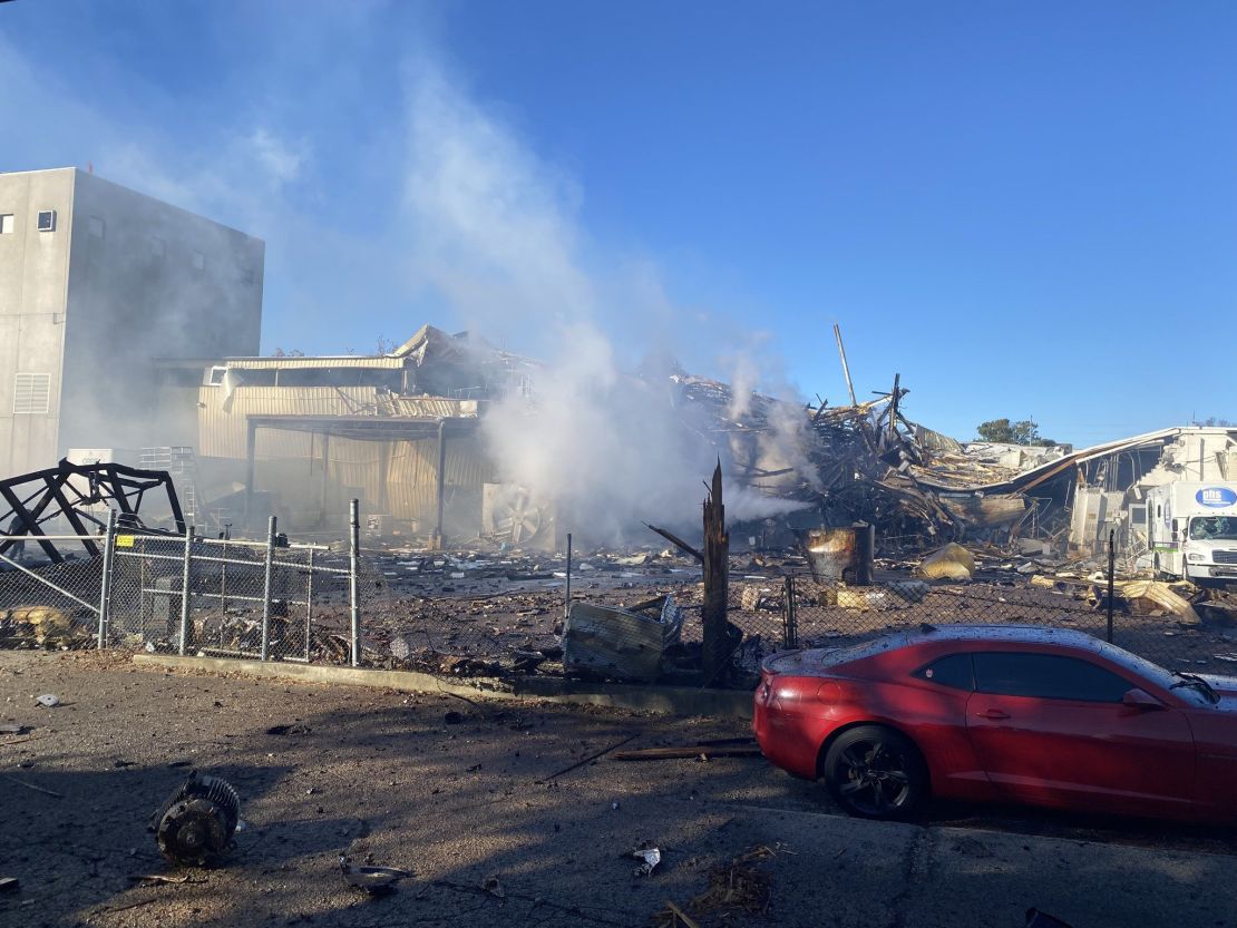 Extensive damage was seen Tuesday at the Givaudan Sense Color plant on Payne Street in Louisville, Kentucky. Two workers were killed, and the cause of the explosion is under investigation.