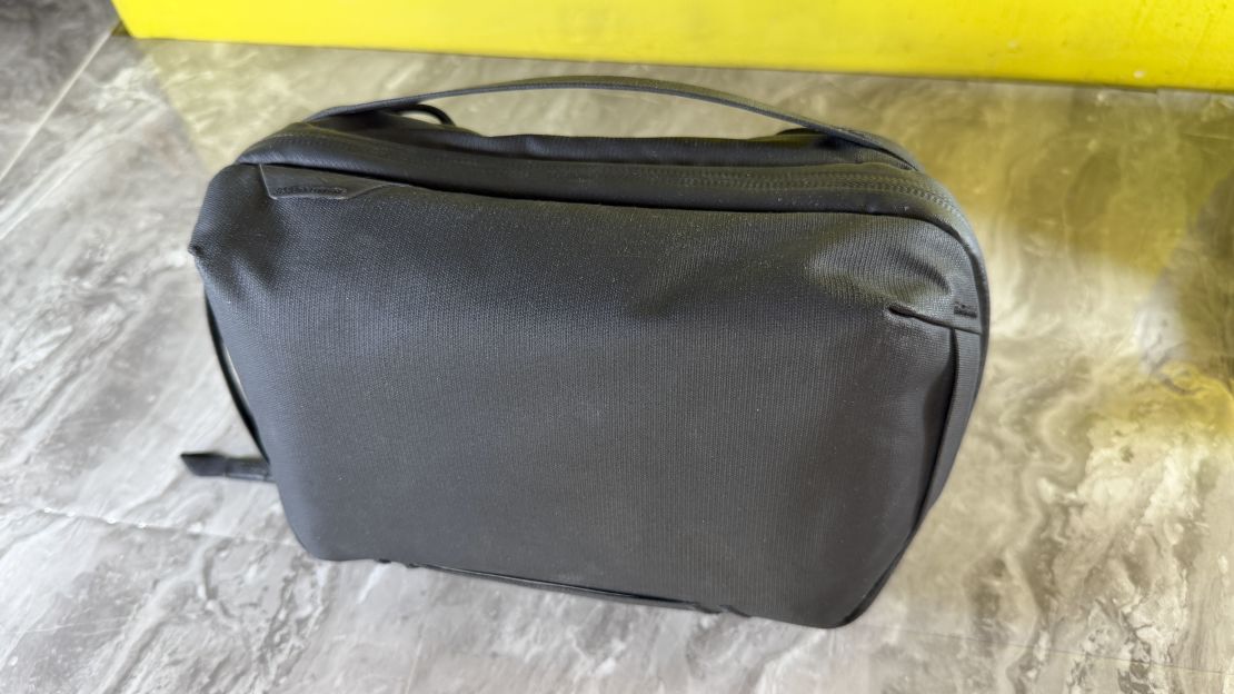 The closed Peak Design bag has a nylon shell