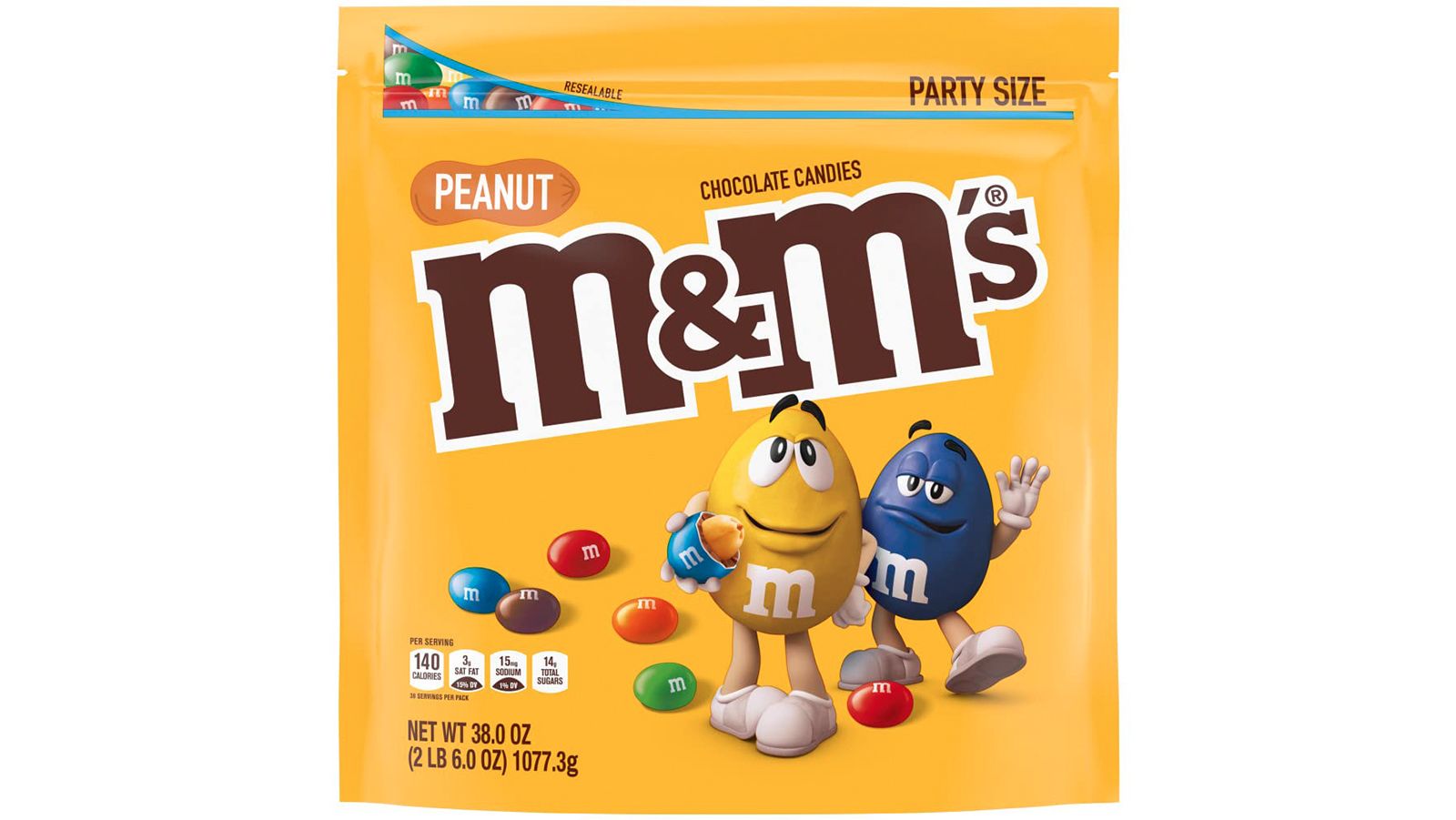 M&M's, Peanut Milk Chocolate Candies, Sharing Bag, 120g, 1 pouch