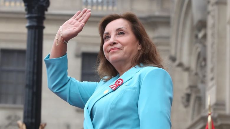 La presidenta Dina Boluarte fotografiada en Lima en julio de 2024.
