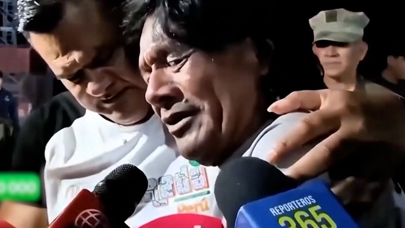 Lost at sea for 95 days, Peruvian fisherman has emotional reaction to being rescued