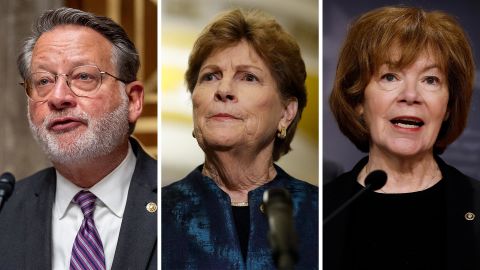 Sens. Gary Peters, Jeanne Shaheen and Tina Smith.