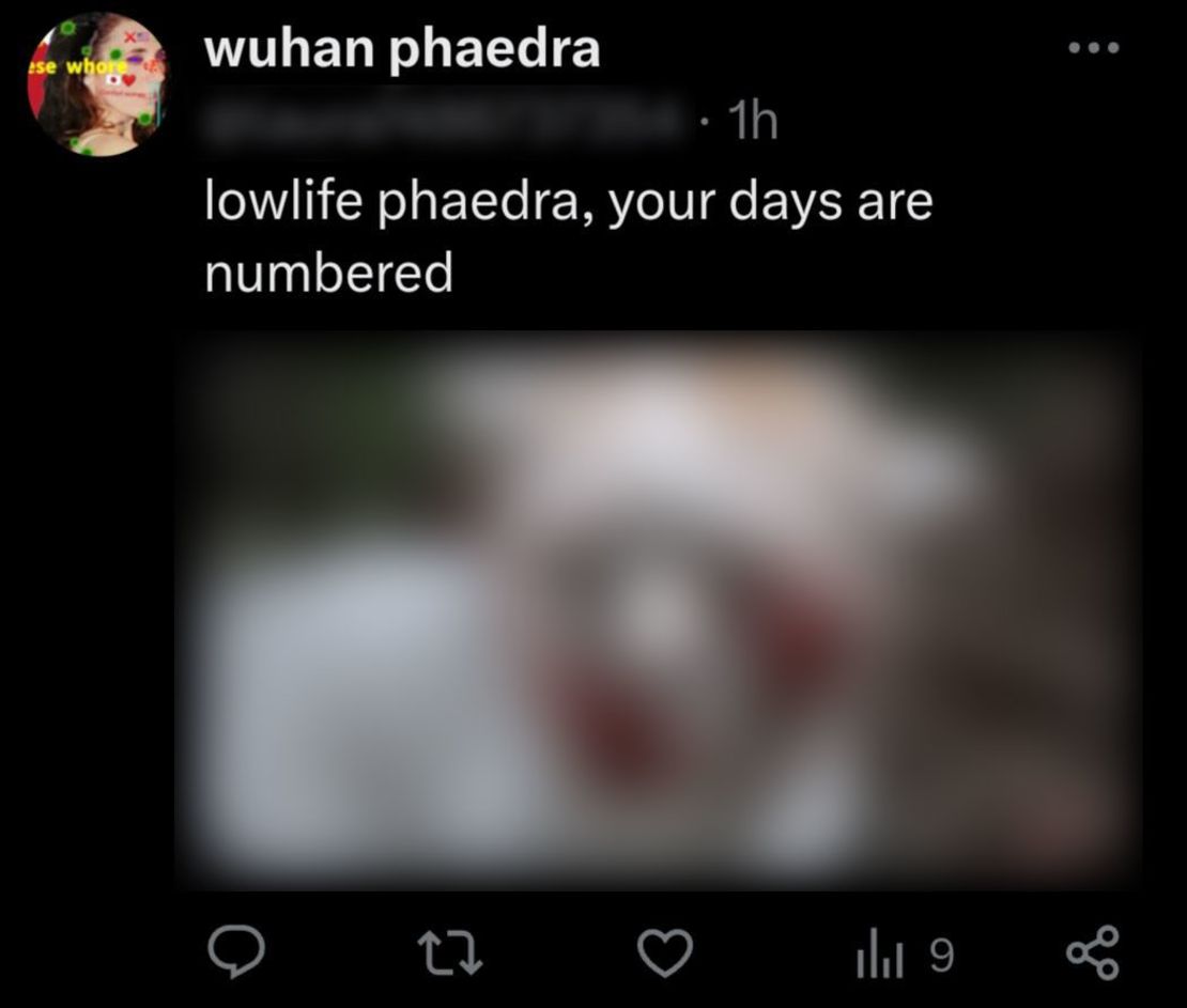 American animal rights activist Phaedra has been sent death threats on X for trying to expose the cat torturers.