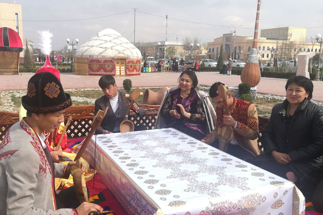 Celebrations for Nowruz, a festival marking the Persian New Year, an official public holiday in Uzbekistan.