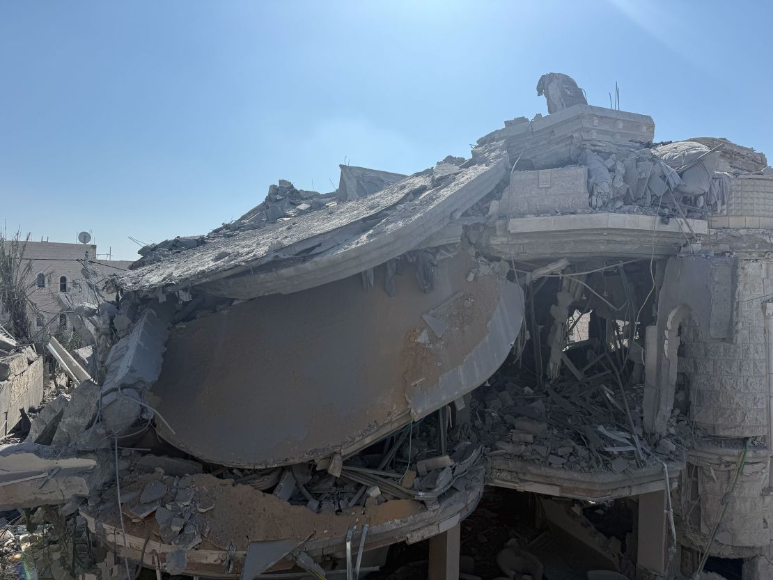 The three-story building where the Khatib family lived was almost completely destroyed by the missile strike.