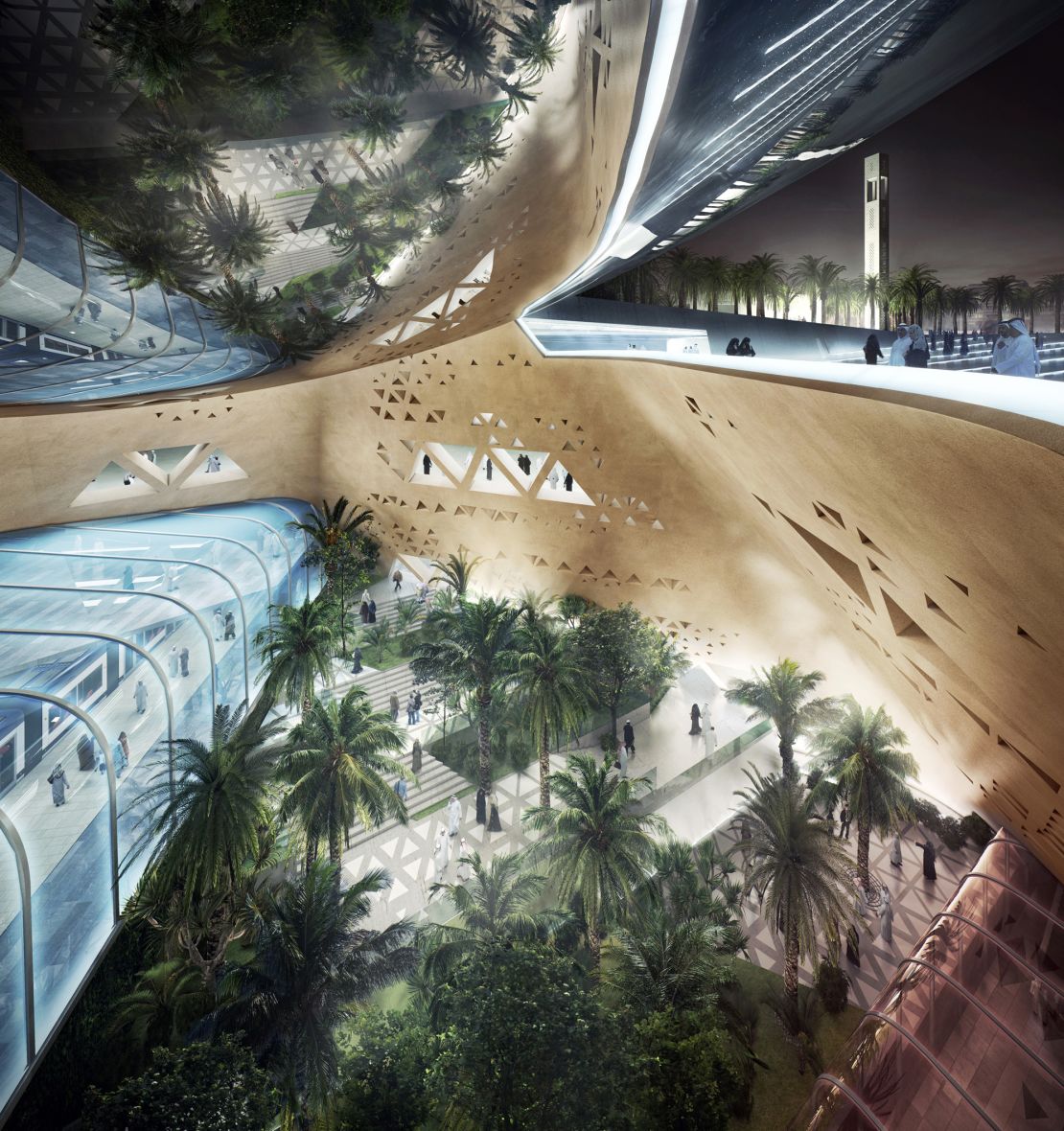 A rendering of the soon-to-open Qasr Al Hokm metro station.