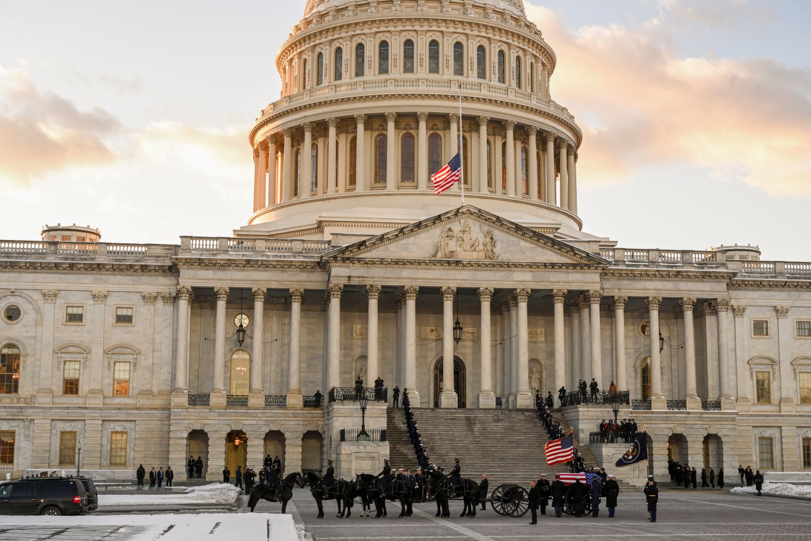 Carter's casket arrives at the Capitol.