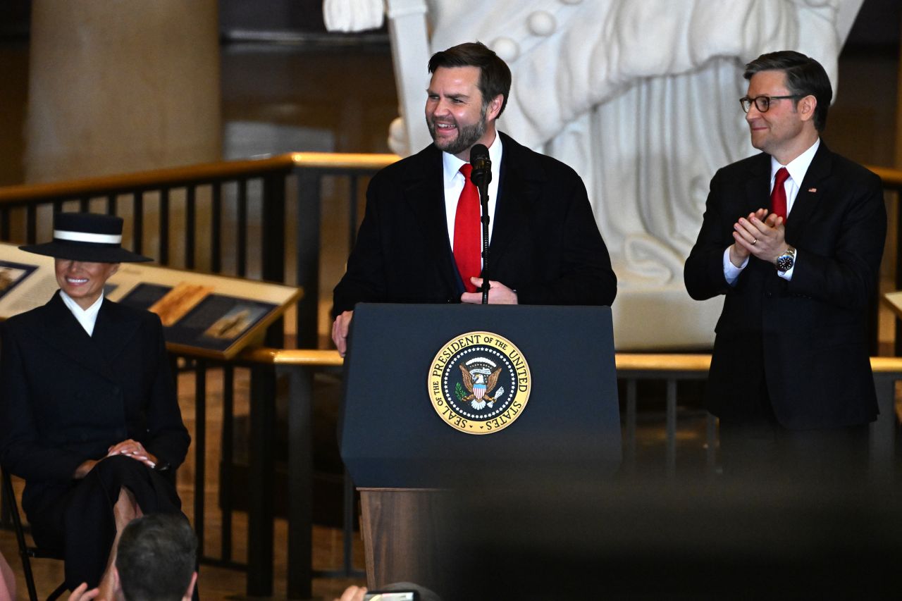 Vice President JD Vance speaks in Washington, DC on Monday.