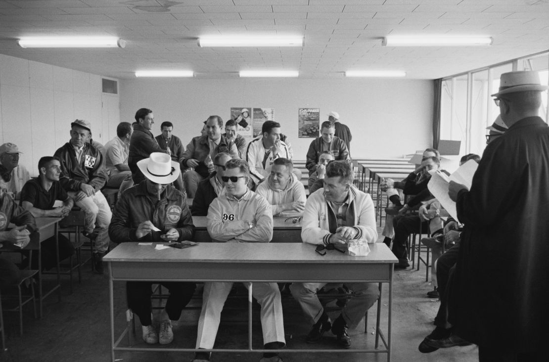 With a sixth sense for where the action would be, Honda snuck into a pre-race briefing, capturing a candid shot of drivers - shots of rare access and intimacy that now would be impossible due to stricter regulations at the paddock.