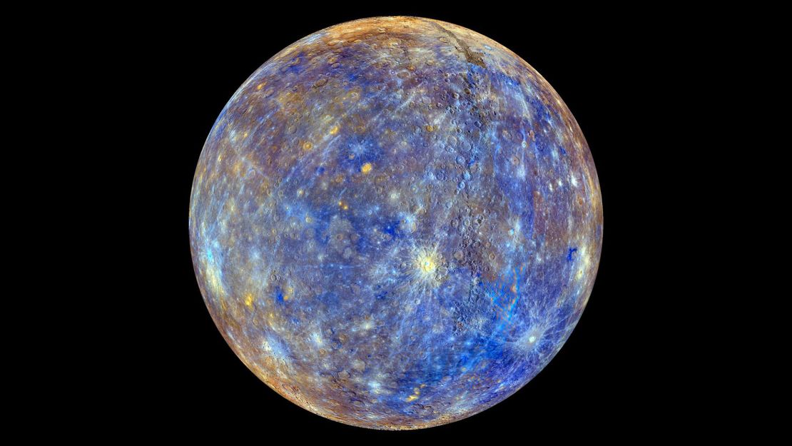 A view of Mercury produced using images from MESSENGER's primary mission.