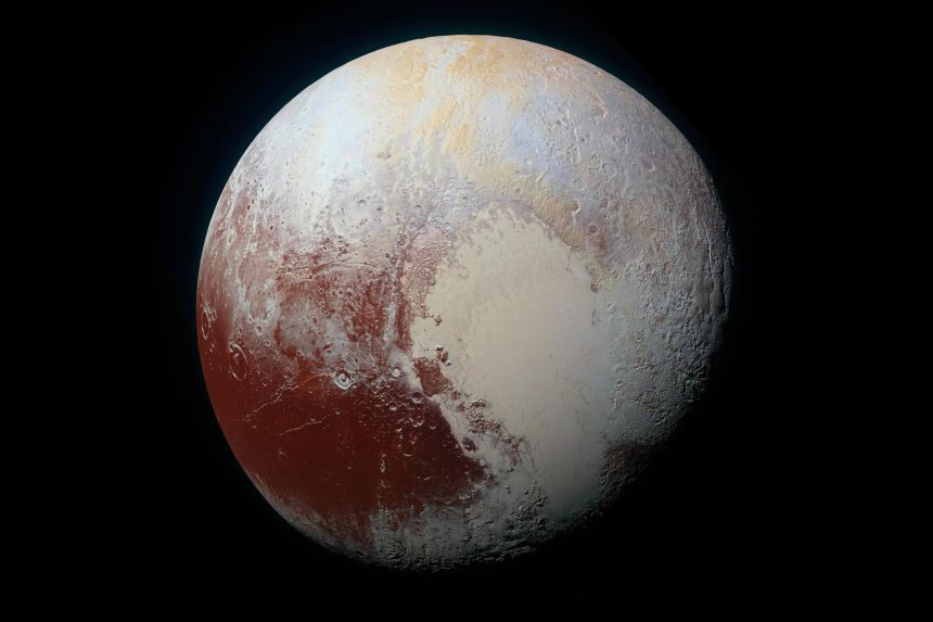 Pluto as seen by NASA's New Horizons spacecraft, which captured this view in 2015.