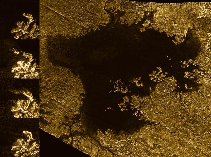 These images from the Radar instrument aboard NASA's Cassini spacecraft show the evolution of a transient feature in the large hydrocarbon sea named Ligeia Mare on Saturn's moon Titan.