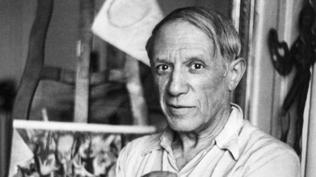 Pablo Picasso in his Paris studio in 1920