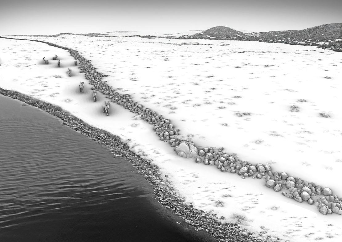 Researchers virtually reconstructed how the wall likely appeared during the Stone Age.