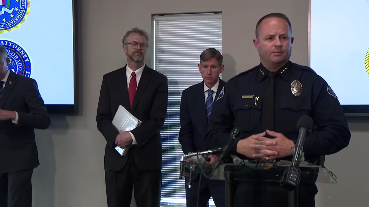 Boulder Police Chief Stephen Redfearn speaks during a press briefing on Monday.