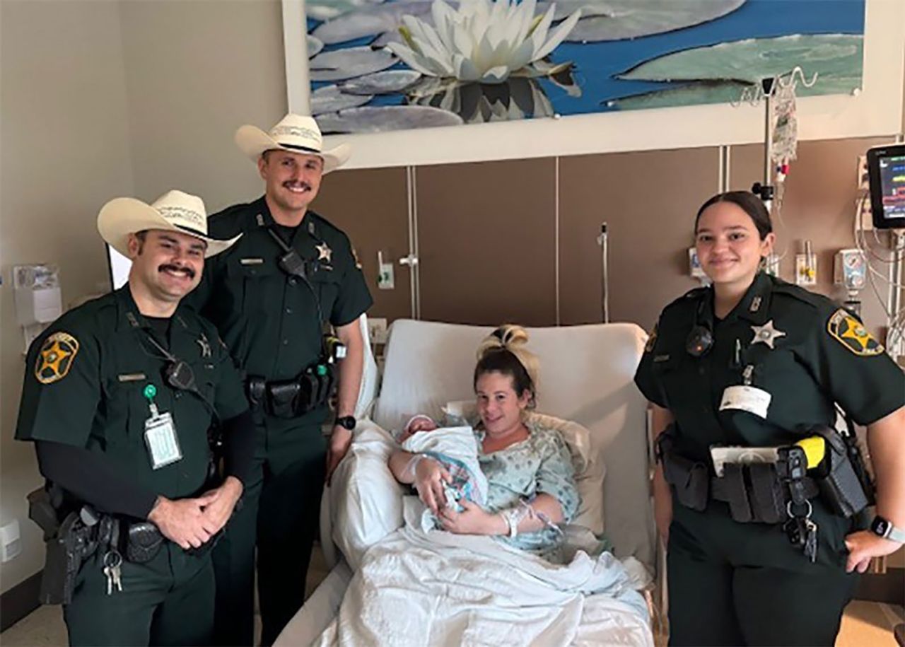 Polk County Sheriff's deputies helped a pregnant woman, who was in labor during Hurricane Milton, get to a hospital in time for her to have her baby.