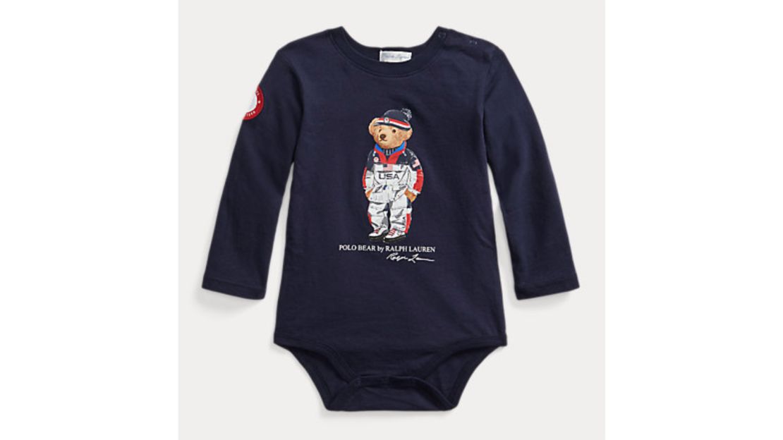 Polo Ralph Lauren Baby Ecofast Pure Team USA Polo Bear Bodysuit