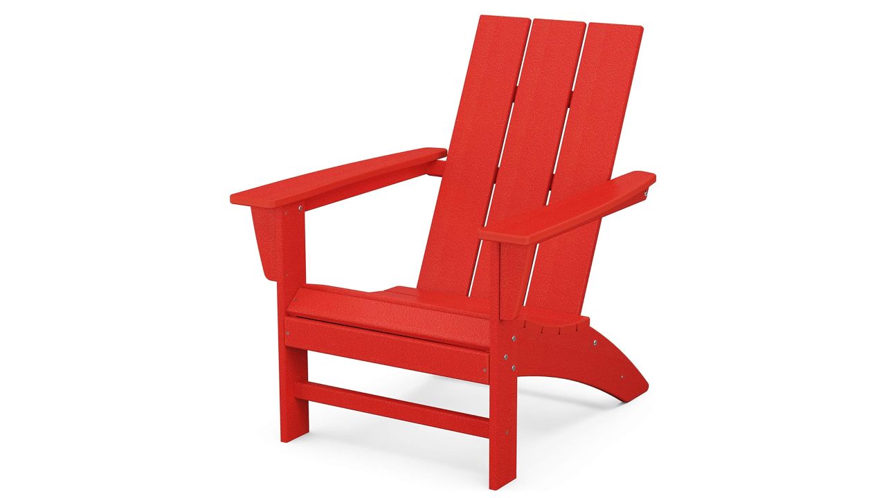 Polywood Modern Adirondack Chair in Sunset Red