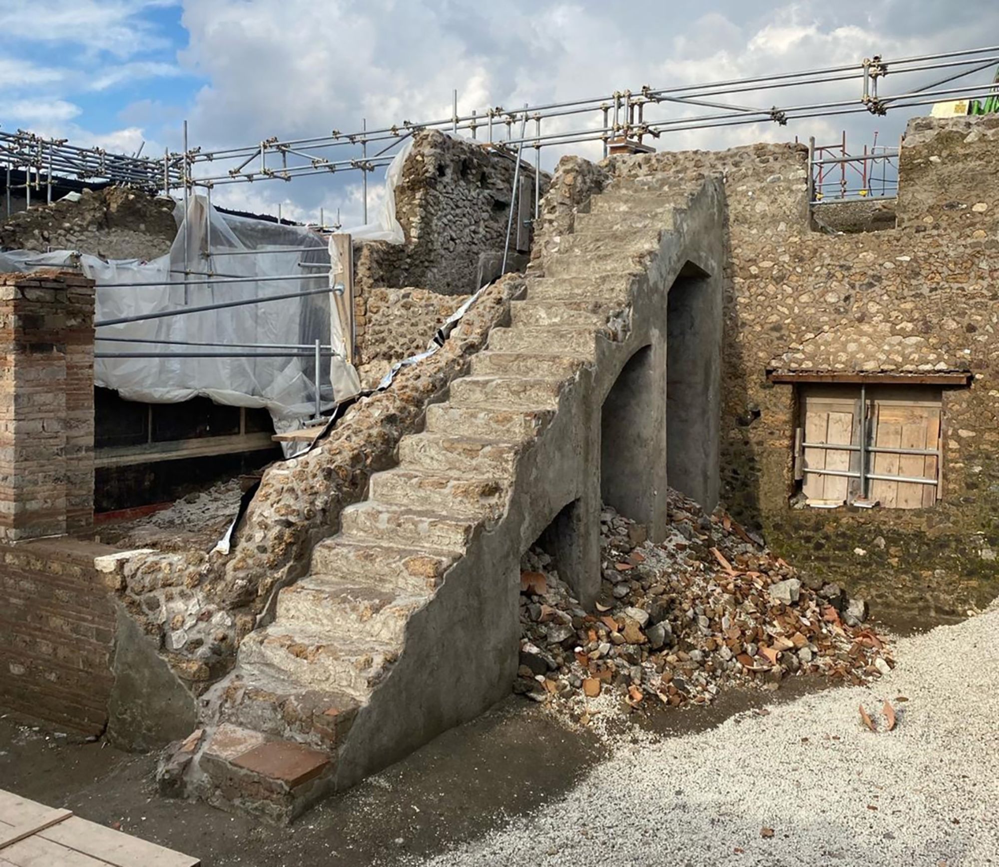 The ancient building site at Pompeii.