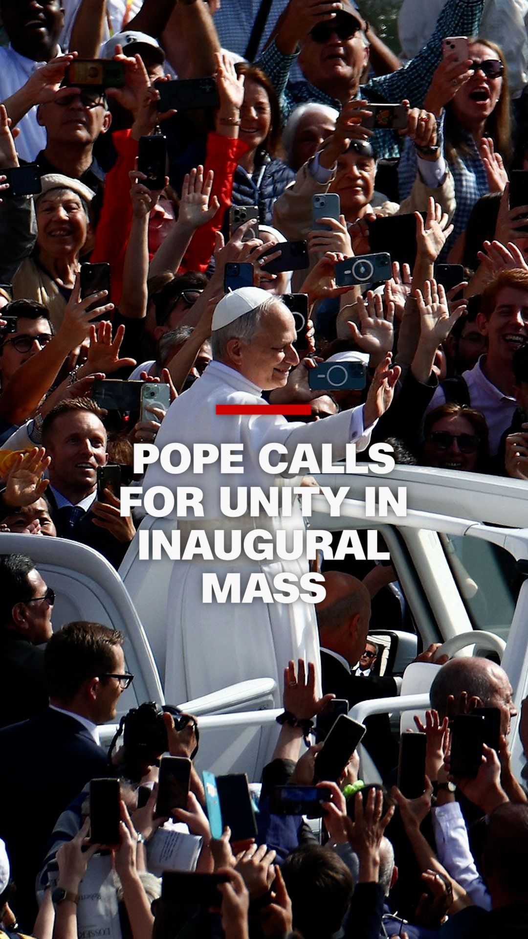 Pope Leo XIV called for a “united Church” in his inauguration homily from St. Peter's Square where approximately 100,000 people had gathered at the start of the Mass, according to authorities.