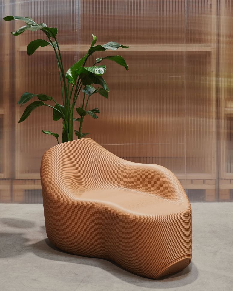 Dutch design firm The New Raw's furniture range is made using recycled plastic sourced from local waste streams.